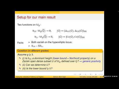 Ziyang Gao. "Generic positivity of the Beilinson-Bloch height"