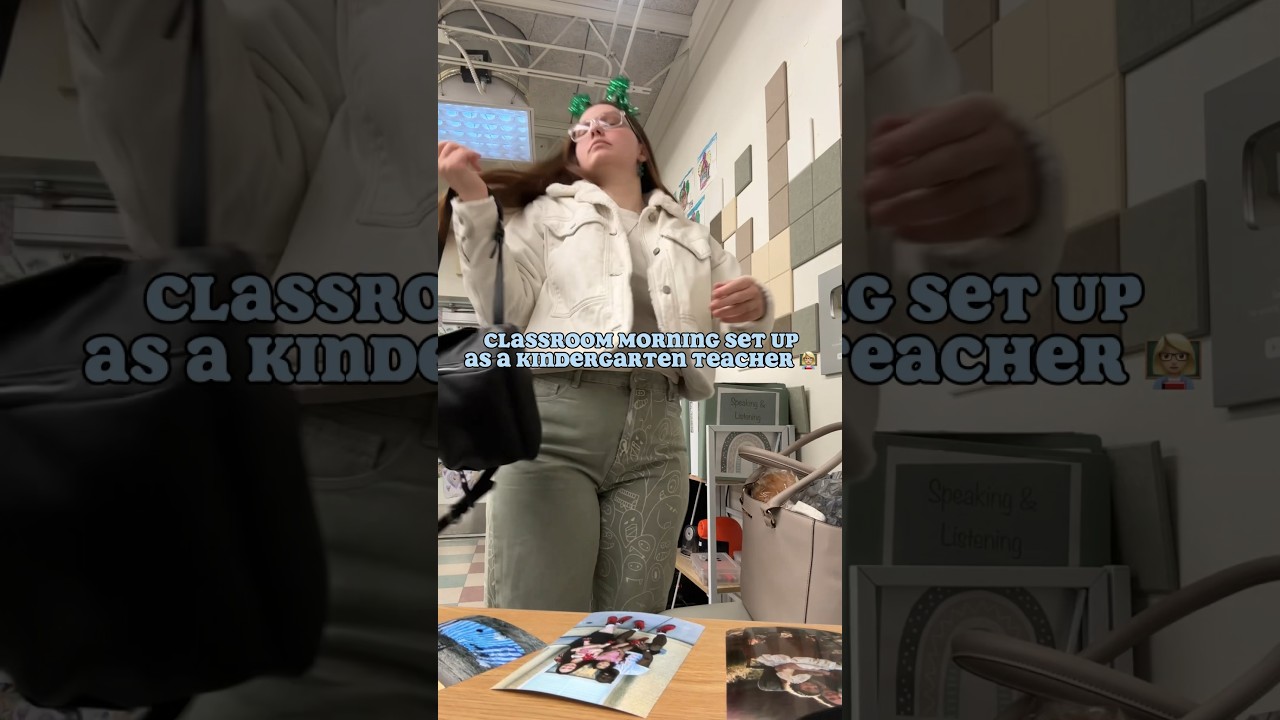 Classroom morning set up as a Kindergarten Teacher 🍎👩🏼‍🏫 #teacher #kindergartenteacher