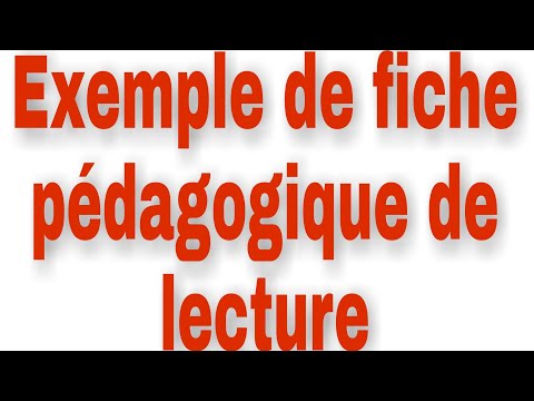 exemple d'une fiche pédagogique de lecture