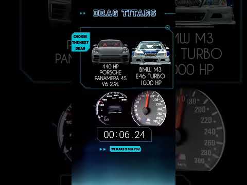 440 hp Porsche panamera 4s v6 2.9l vs Bmw m3 e46 turbo 1000 hp #porsche #bmw #drag