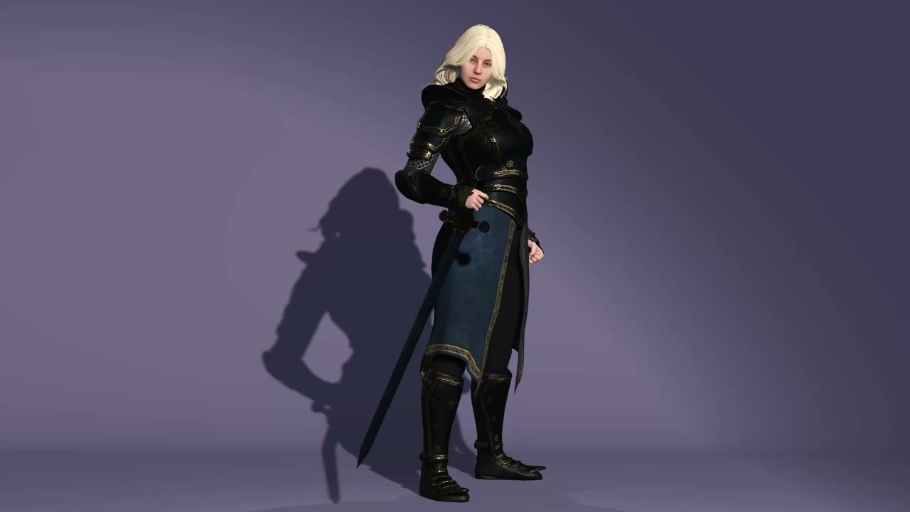 Realistic Female Knight 3D Model