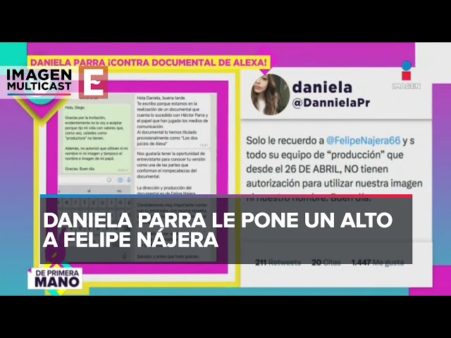Daniela Parra desaloja la casa de su padre Héctor Parra