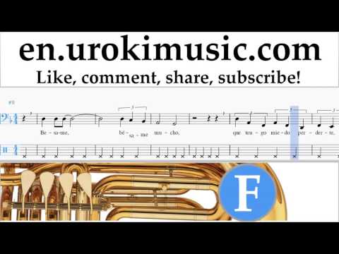 How to Play Tuba Besame Mucho Tabs Part#2 um-b352