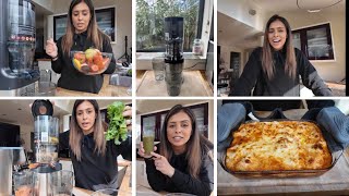 AMZCHEF COLD PRESS JUICER REVIEW & LASAGNE FOR DINNER! 