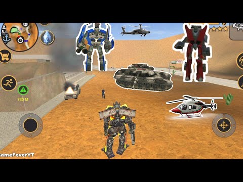 Vegas Crime Simulator (Transformer Robot Destroy Airplane on Airport)RPG Tanks - Android Gameplay HD