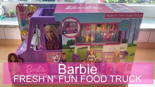 Barbie GMW07 Food Truck Fahrzeug Spielset mit 30+ Zubehörteilen