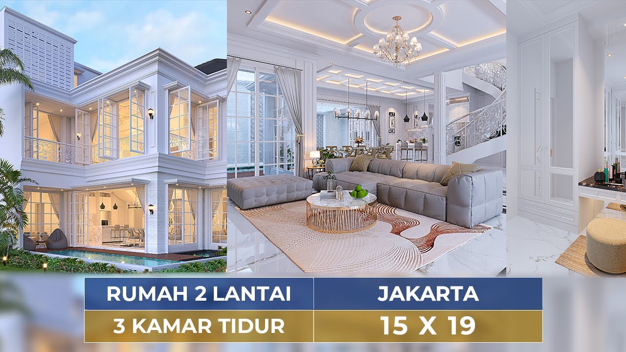 Video 3D Desain Rumah Klasik 2 Lantai Bapak SPR 1459 - Jakarta