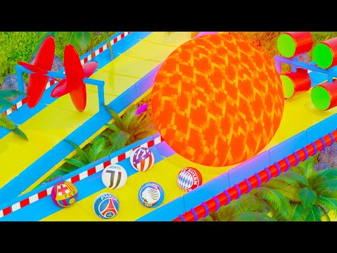 Marble Race Escape from BIG LAVA BALL - 16 Best Football Clubs