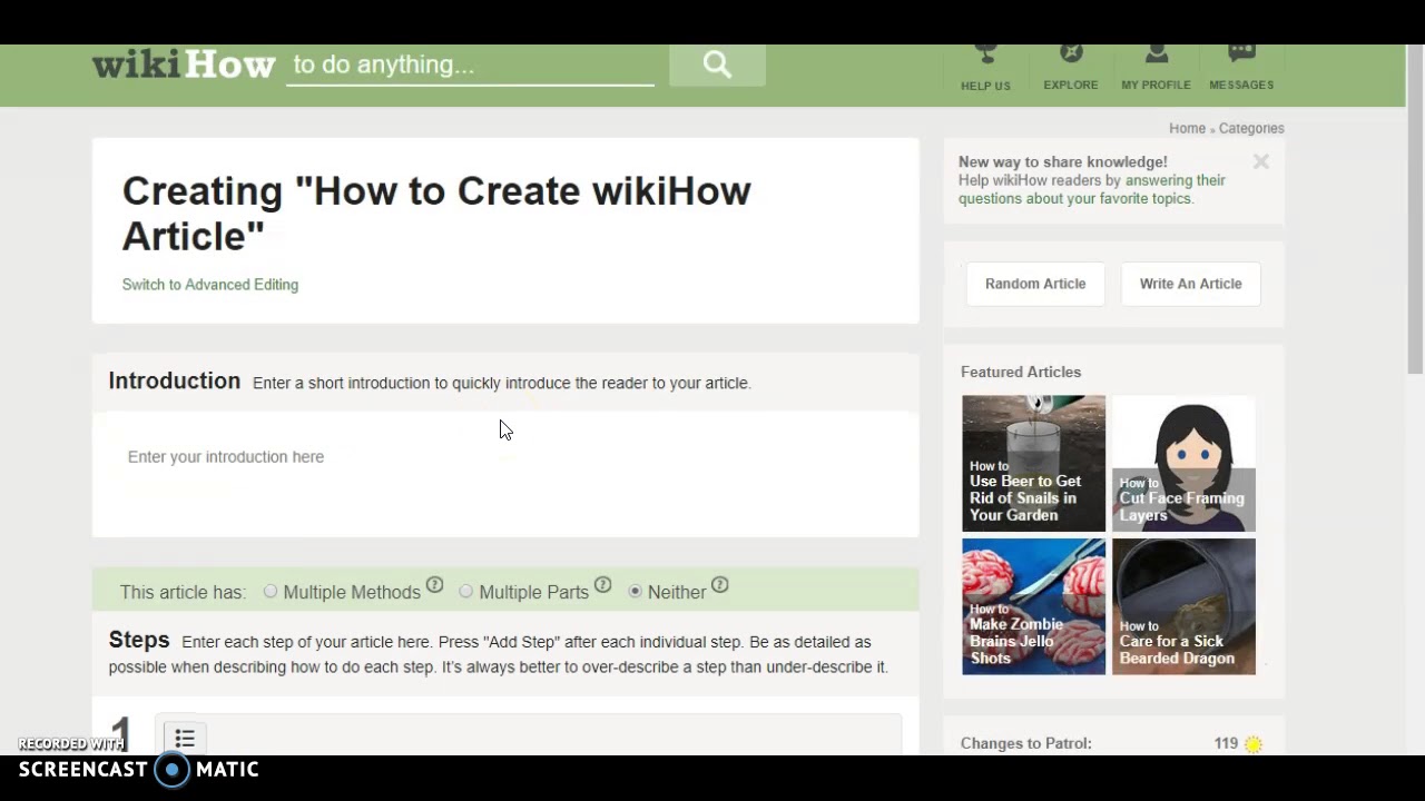 How to create wikiHow Article