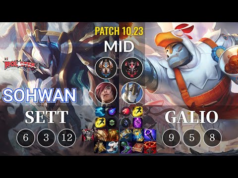 KT SoHwan Sett vs Galio Mid - KR Patch 10.23