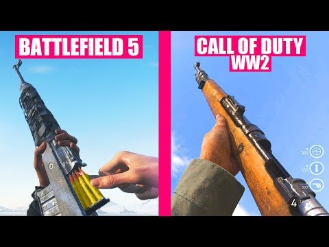 BATTLEFIELD 5 Alpha Guns Reload Animations vs Call of Duty WW2