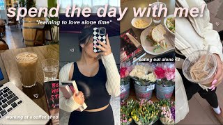 SPEND THE DAY WITH ME! eating out alone, working at a cafe, trying new things, & self care! ♡