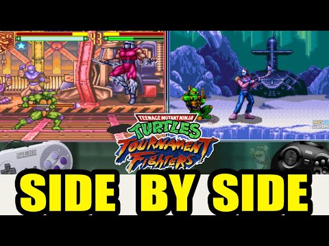 Teenage Mutant Ninja Turtles: Tournament Fighters Snes vs Sega Genesis - Side by Side Comparison