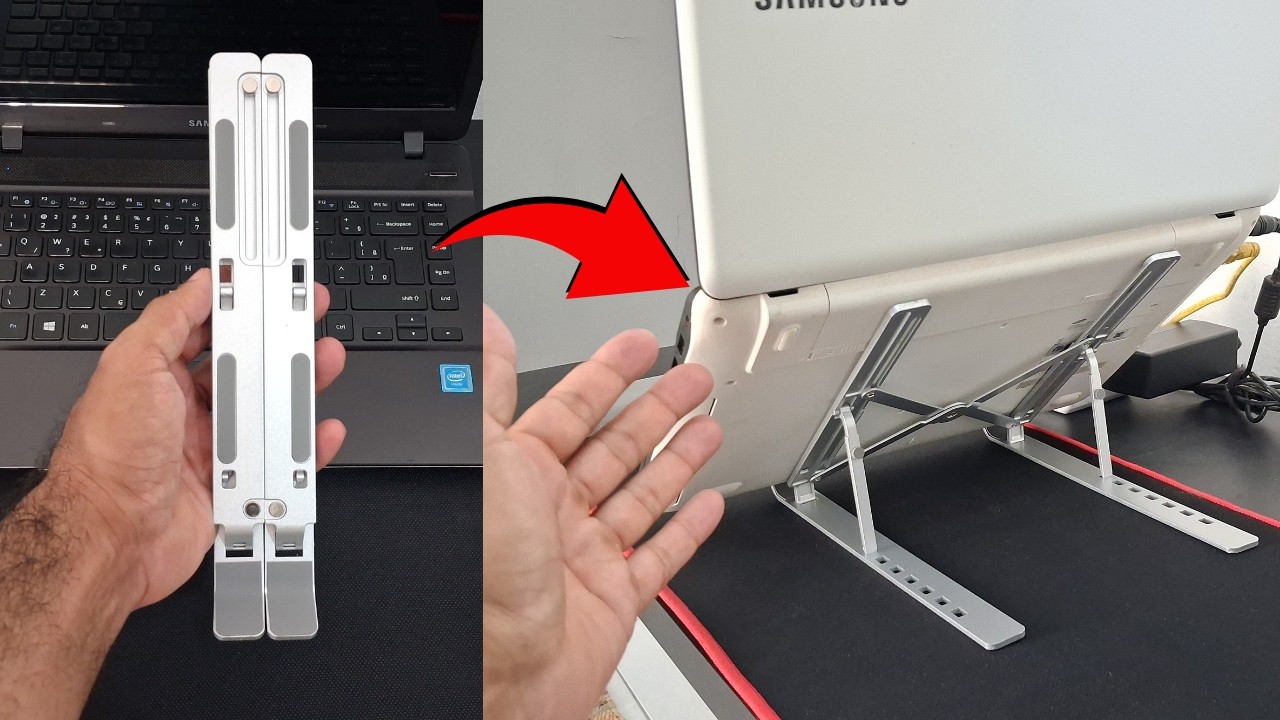 Miniatura da avaliação em vídeo de Lenovo Suporte Portátil de Alumínio GXF0X02618