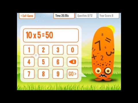 Screenshot of video: Squeebles Times Tables