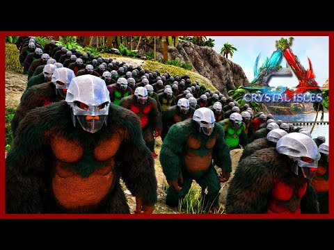 The Gigantopithecus Army! Ark Gigantopithecus vs Wild Giga! Crystal Isles Map!Ep 48!