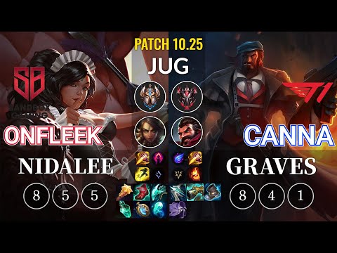 SB OnFleek Nidalee vs T1 Canna Graves Jungle - KR Patch 10.25