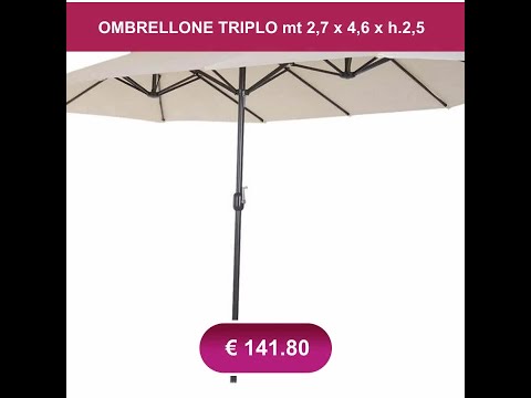 OMBRELLONE TRIPLO mt 2,7 x 4,6 x h.2,5