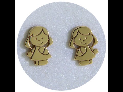 Cercei Stud Aur Galben 14k – Baby Girls - Darul Vietii