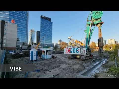 Warszawa / Warsaw wieżowiec VIBE - pierwsze prace / VIBE skyscraper first works - 06.10.2022