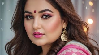 Plus-Size Indian Saree Elegance | Winter Forest Vibes ❄️🌸