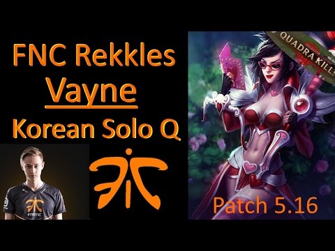 FNC Rekkles - Vayne vs Corkie - Korean Solo Q | Pro LoL Replay