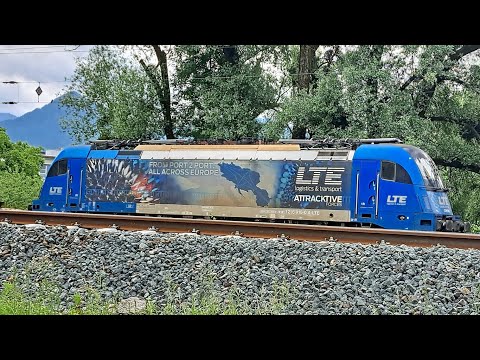 Wolfurt: 193 801 ehem. Franken-Thüringen-Express, 1216 910 LTE, 100Jahre ÖBB Railjet, Sparda Bank