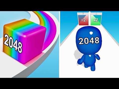 Man Runner 2048 vs Jelly Run 2048 |💜🖤🩶| Walkthrough Max Gameplay LL5493