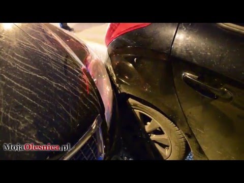 8.04.2016 Oleśnica - pijany kierowca uderzył w radiowóz