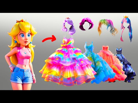 Princess Peach NEW Fashions Glow Up Compilation | Cartoon Wow