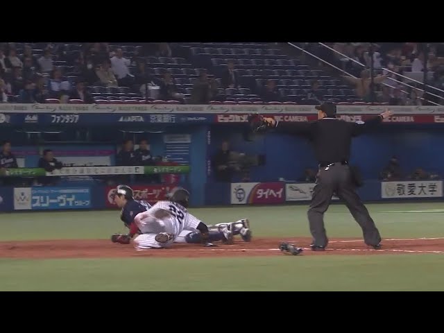 【7回裏】田村が激走!! マリーンズ・伊志嶺の勝ち越しタイムリーヒット!! 2017/4/14 M-L