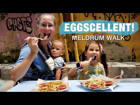 Melhor omelete de ostra frita em Johor, Malásia! Meldrum Walk Street Foods