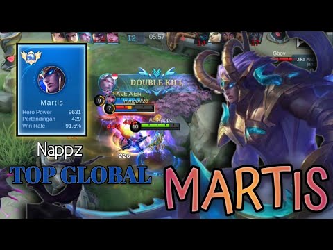 MARTIS 91.% Win Rate Agresif Gameplay (BAR-BAR) - Top Global martis Nappz - Mobile Legends