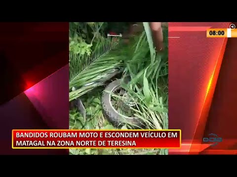 Bandidos roubam moto e escondem o veículo em matagal na zona norte de Teresina 24 02 2021