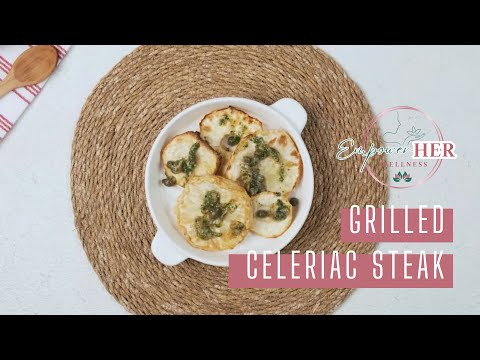 Grilled Celeriac Steak Recipe #veganrecipes #clarissagannon