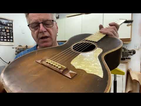 Stella Parlor Guitar 1930’s Sunburst video demo image 16