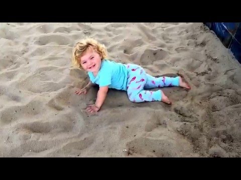 Pretend sleeping on the beach