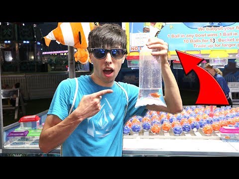 I WON the ONE Carnival Game Prize You DREAD Taking Home! Video