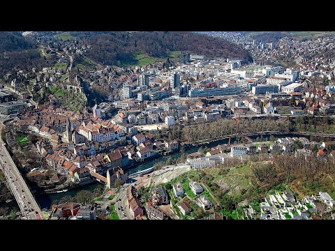 Drone Views of Switzerland in 4k: Baden - Canton of Aargau