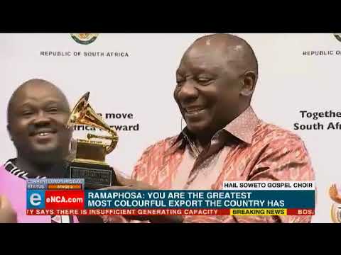 Ramaphosa meets award winning Soweto Gospel Choir