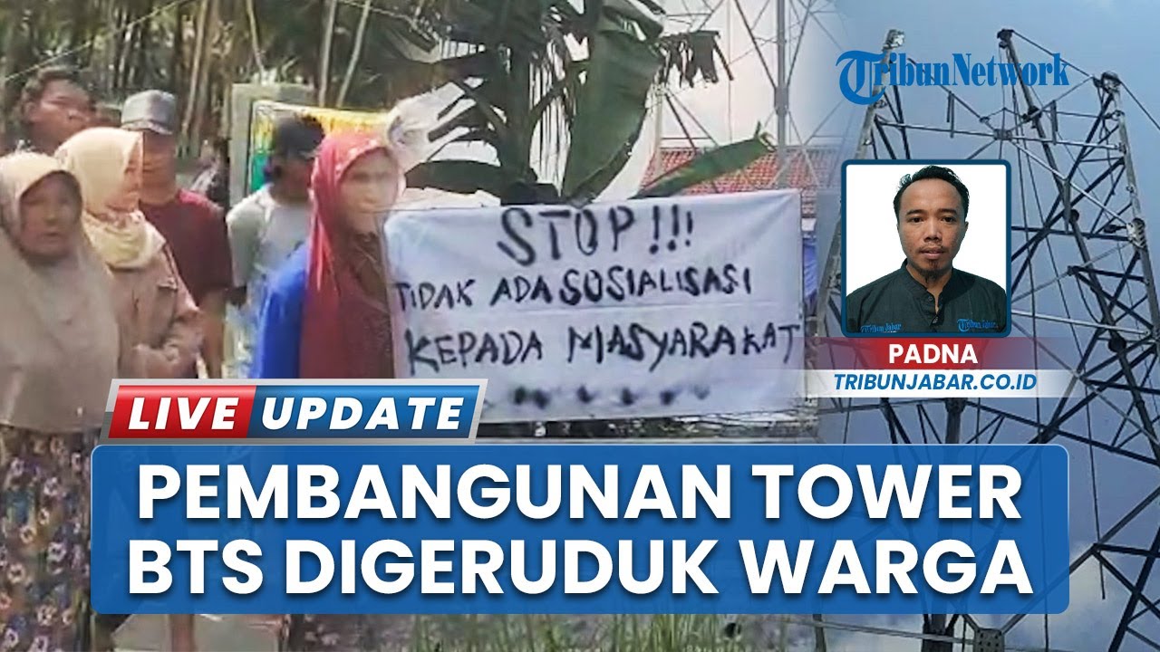 Dianggap Merugikan, Puluhan Warga dari 3 Desa di Pangandaran Menggeruduk Pembangunan Tower BTS