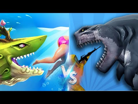 GAIA SHARK VS SHARKOSAURUS - Hungry Shark World VS Sharkosaurus Rampage