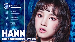 Download lagu (G)I-DLE - HANN (Alone) 한/一 (Line Distribution   Lyrics Color Coded) PATREON REQUESTED mp3