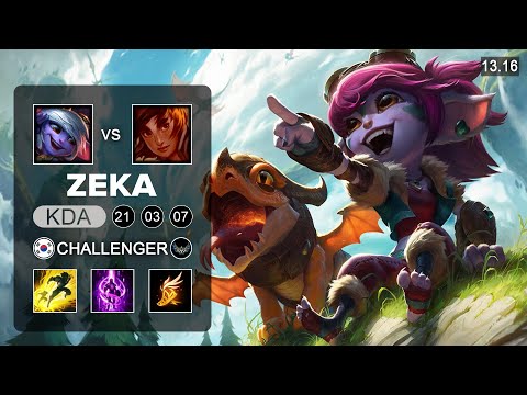 Zeka Tristana vs Taliyah Mid - KR Challenger - Patch 13.16 Season 13