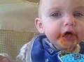 Charlotte Sara Eating Her First Vegetable