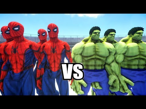 SPIDERMAN ARMY VS HULK ARMY - EPIC BATTLE