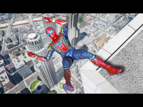 GTA 5 Iron Spiderman Falling off Highest Buildings - Episode 08 (Euphoria Ragdolls)