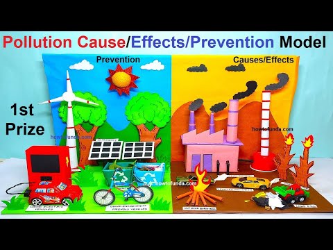 water pollution working model making using cardboard and waste materials diy best out of waste