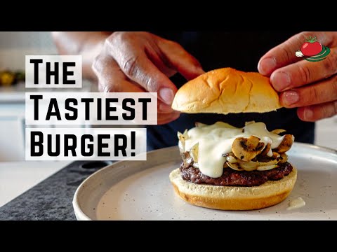 Better Than Takeout - Juicy Mushroom Swiss Burger with a Creamy Sauce!