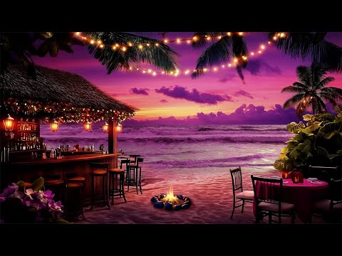 Summer Beach Bar Vibes | Relaxing Tropical Bossa Nova & Ocean Waves for Chill Evenings